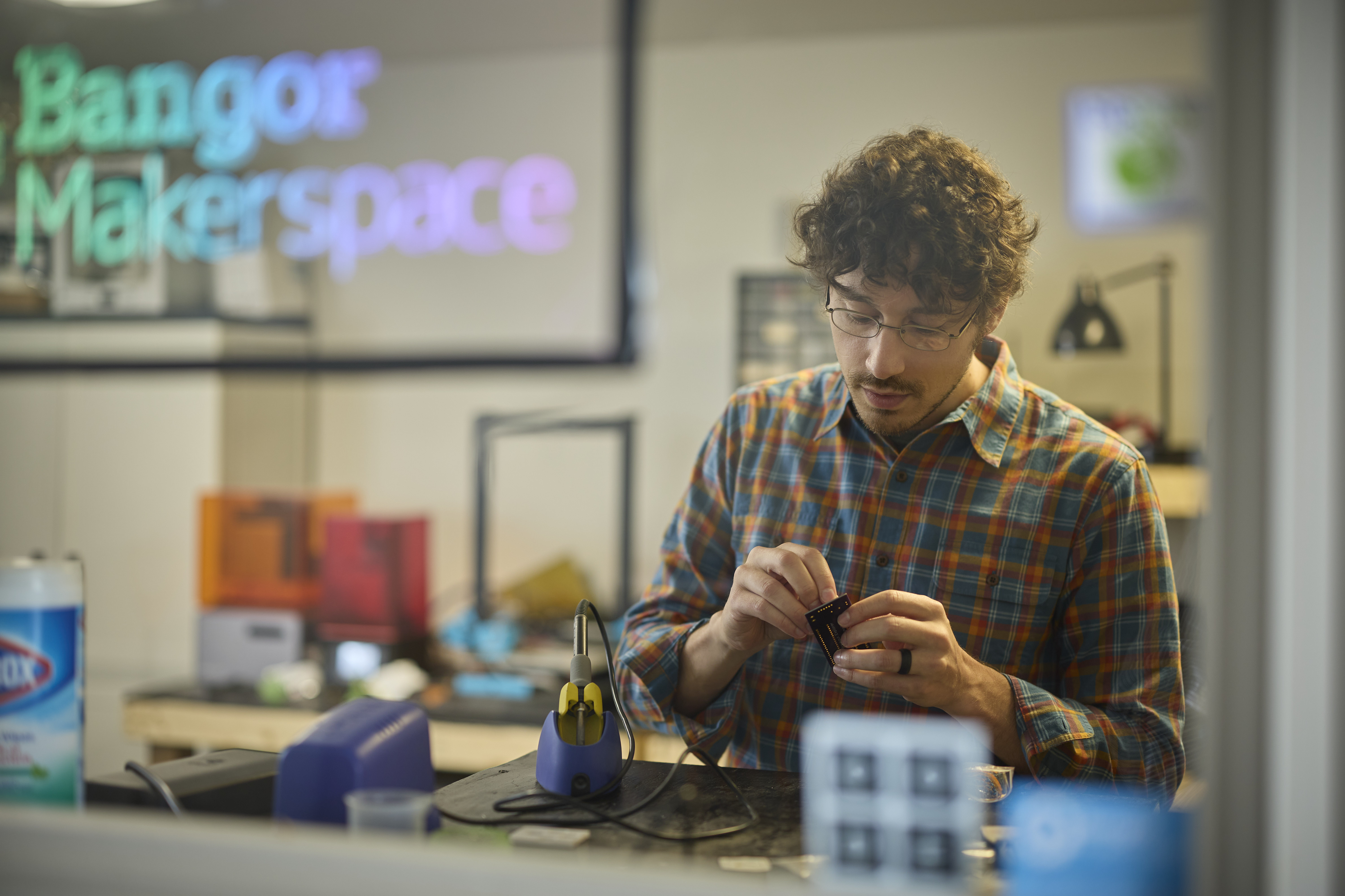 maker STEM job Gen Z in makerspace US industry small business advertising photo